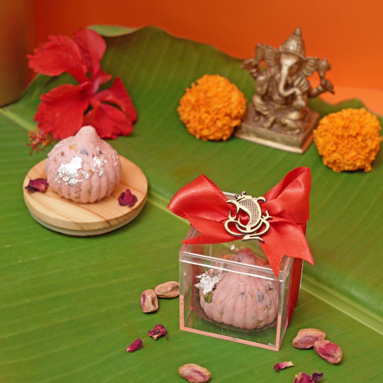 Rose Pistachio Modak (approx 45 gms)