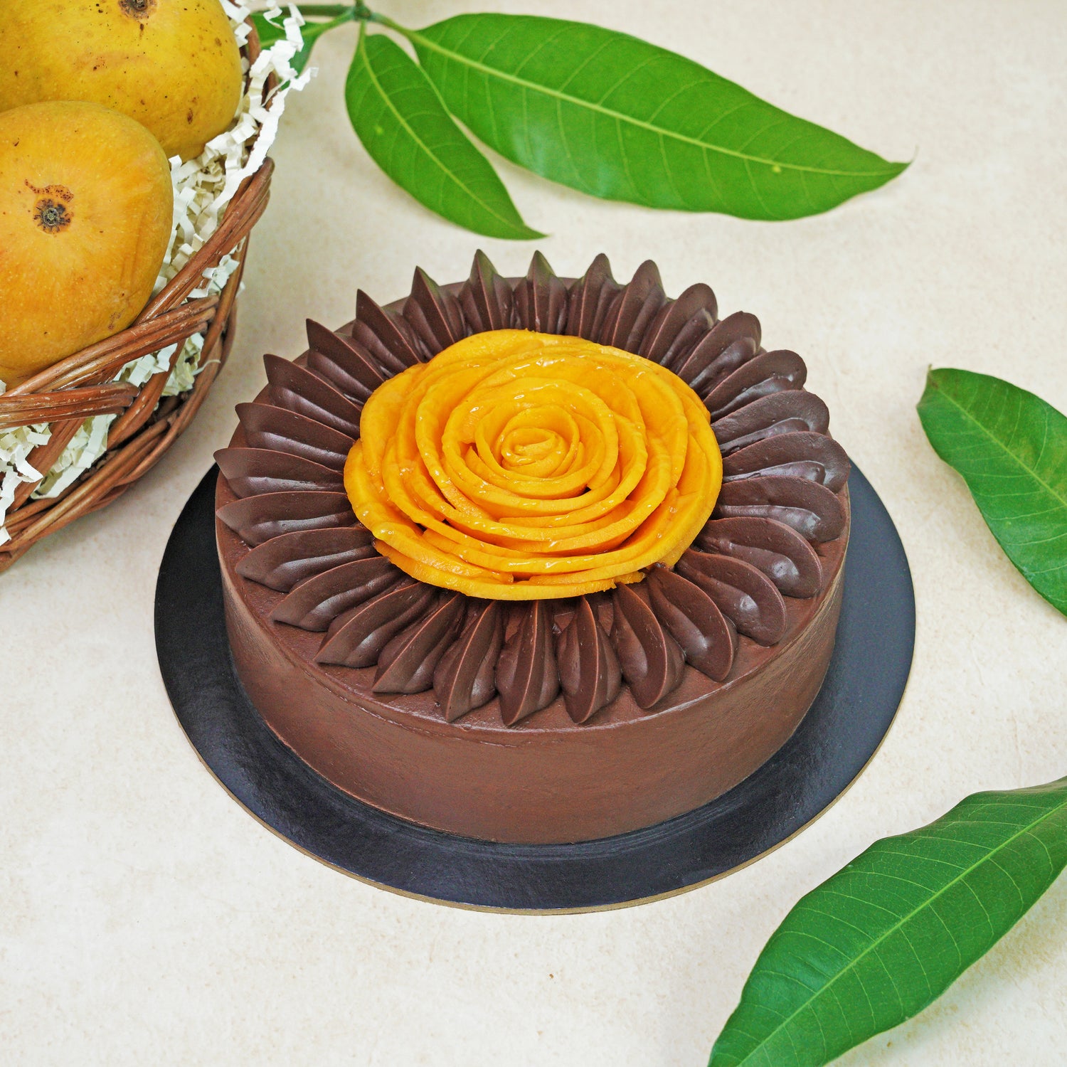 Mango ganache cake
